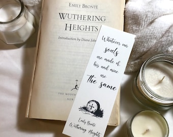 Wuthering Heights Bookmark - Emily Bronte - Minimalist Halloween Bookmarks - Dark Academia
