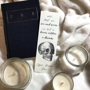 A Dream Within A Dream Edgar Allan Poe Poetry Bookmark - Minimalist Halloween Bookmarks - Dark Academia