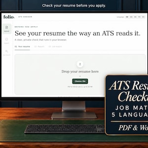 ATS Resume Checker & Job Match Tool, PDF and Word Resume Review, 5 Languages