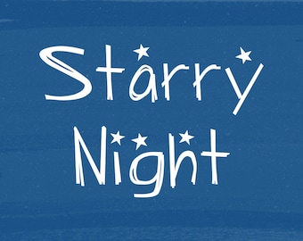 Starry Night Font with Commercial Licensing