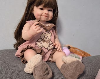 Reborn Toddler Doll, 22 Inch Realistic Baby Doll, Full Vinyl Lifelike Girl Doll, Premium Collector Gift, Nursery Keepsake