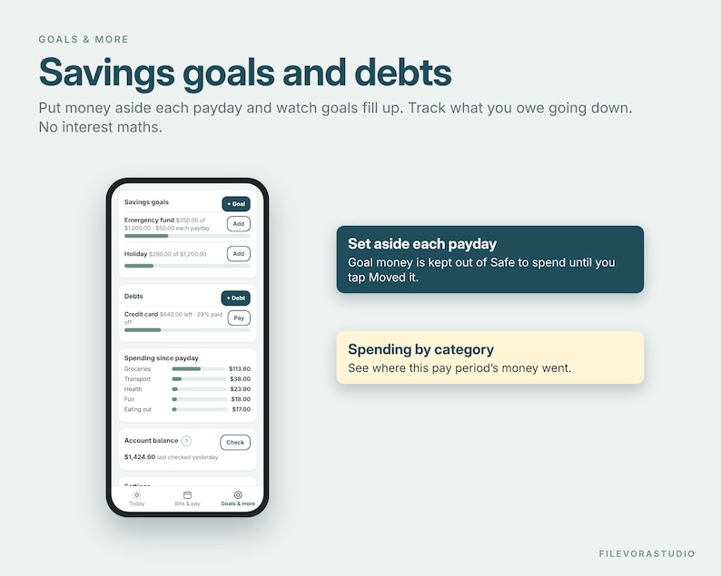 ADHD Budget Planner, Paycheck Budget Tracker App for iPhone Android, Bill Tracker, Expense Tracker, Biweekly Budget, Weekly Budget, Digital image 8