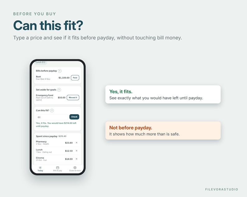 ADHD Budget Planner, Paycheck Budget Tracker App for iPhone Android, Bill Tracker, Expense Tracker, Biweekly Budget, Weekly Budget, Digital image 5