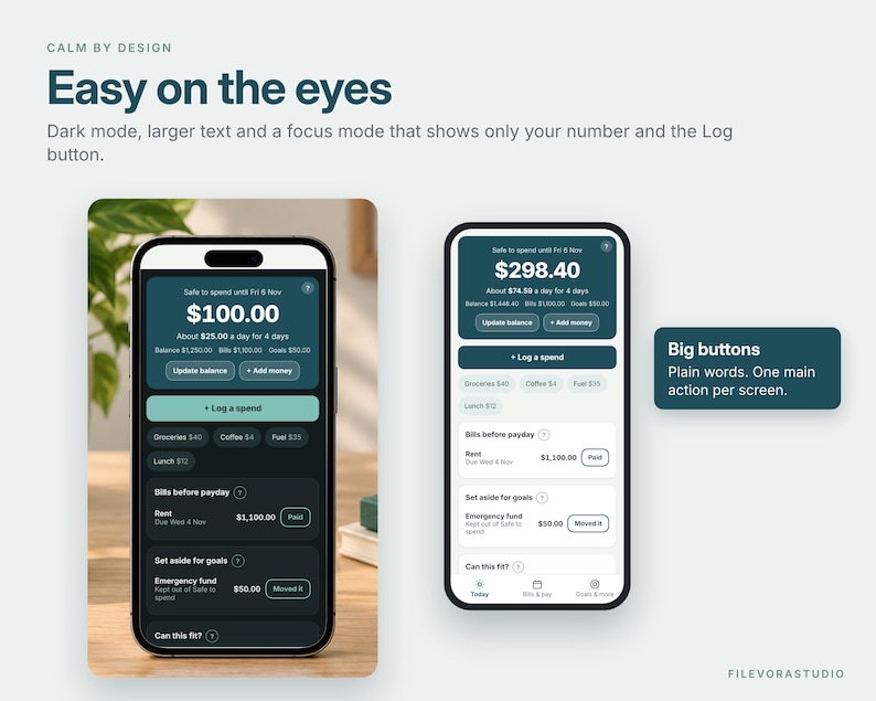 ADHD Budget Planner, Paycheck Budget Tracker App for iPhone Android, Bill Tracker, Expense Tracker, Biweekly Budget, Weekly Budget, Digital image 10