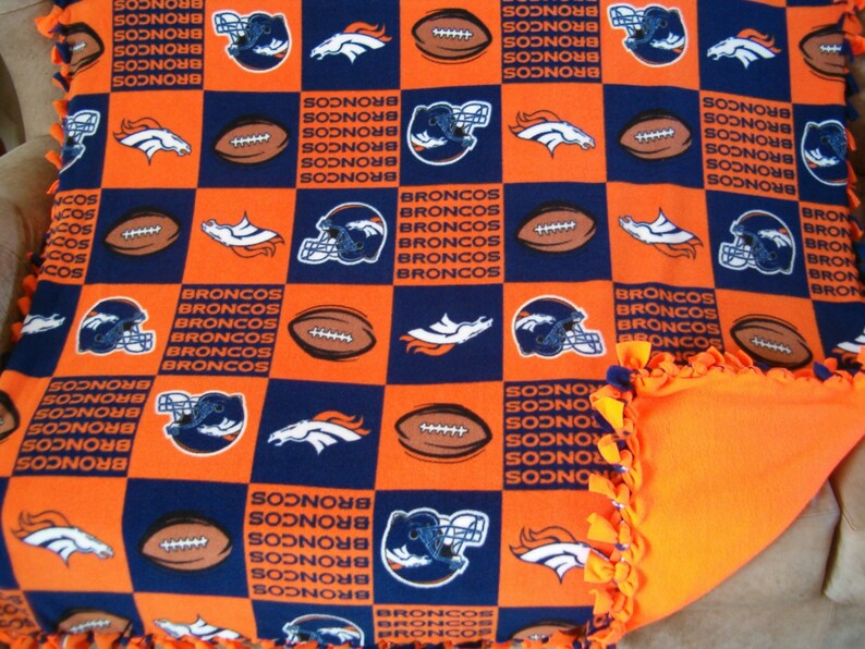 Denver Broncos Blanket Made with Denver Broncos Fleece Etsy