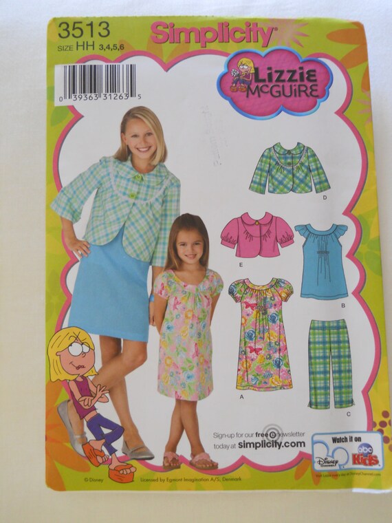 Simplicity Lizzie Mcguire 3513 Pattern - Girls Dress & Jacket - UNCUT -  Sizes 3,4,5,6 - Etsy