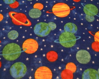 READY to SHIP - Planets and Stars - Fleece Blanket (Medium/Child)