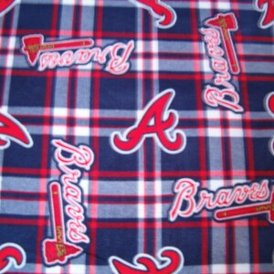 READY to SHIP - Atlanta Braves - Blanket Made with Atlanta Braves Fleece - Medium