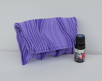 3-Pocket Essential Oil Pouch - Purple Wave/Lavender - READY TO SHIP