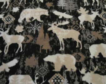 READY to SHIP - Wildlife Reverse Silhouette - Fleece Blanket (Large)