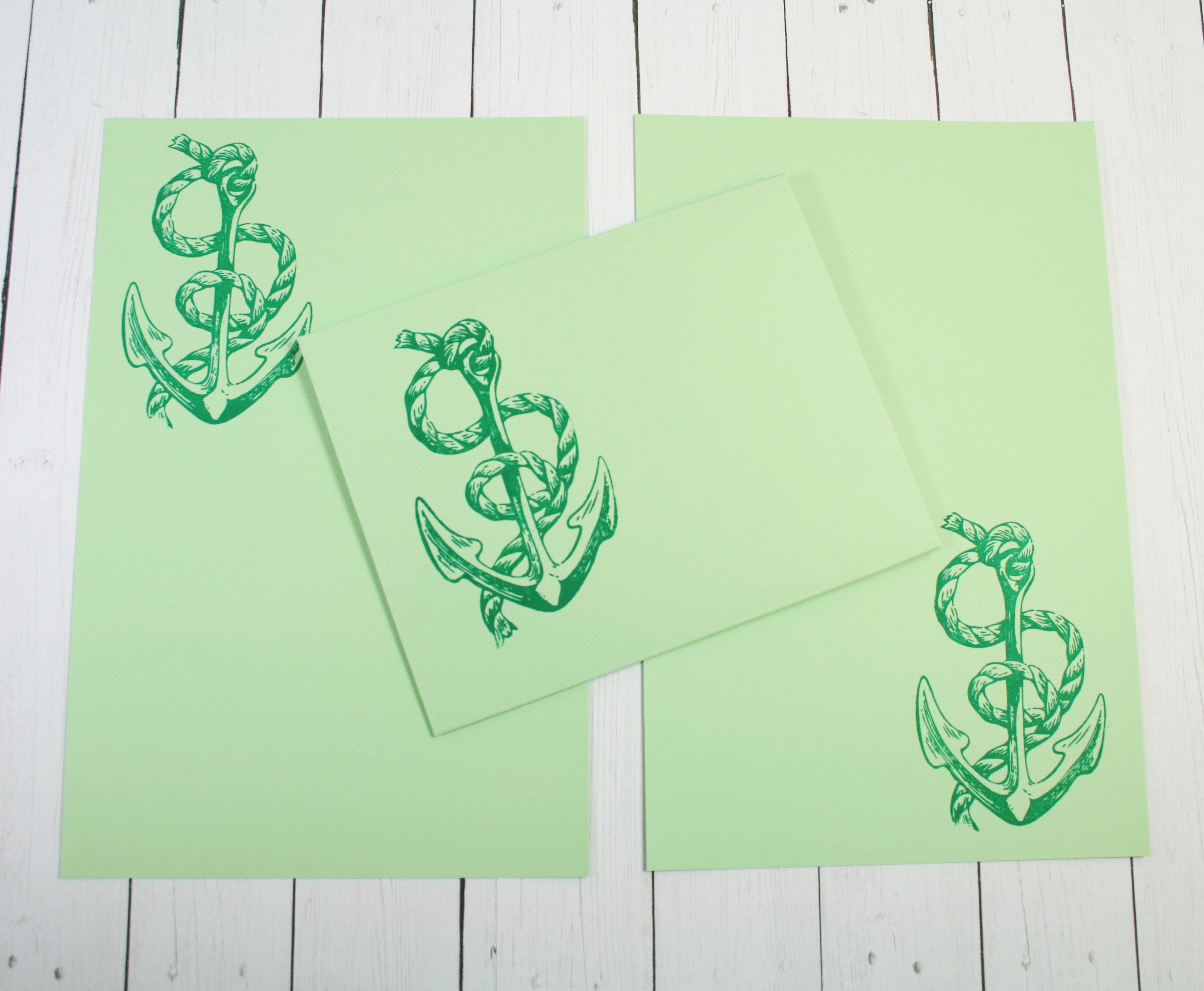 ANCHOR STATIONERY SET Sheets of Stationery and Handmade Envelope - Etsy.de