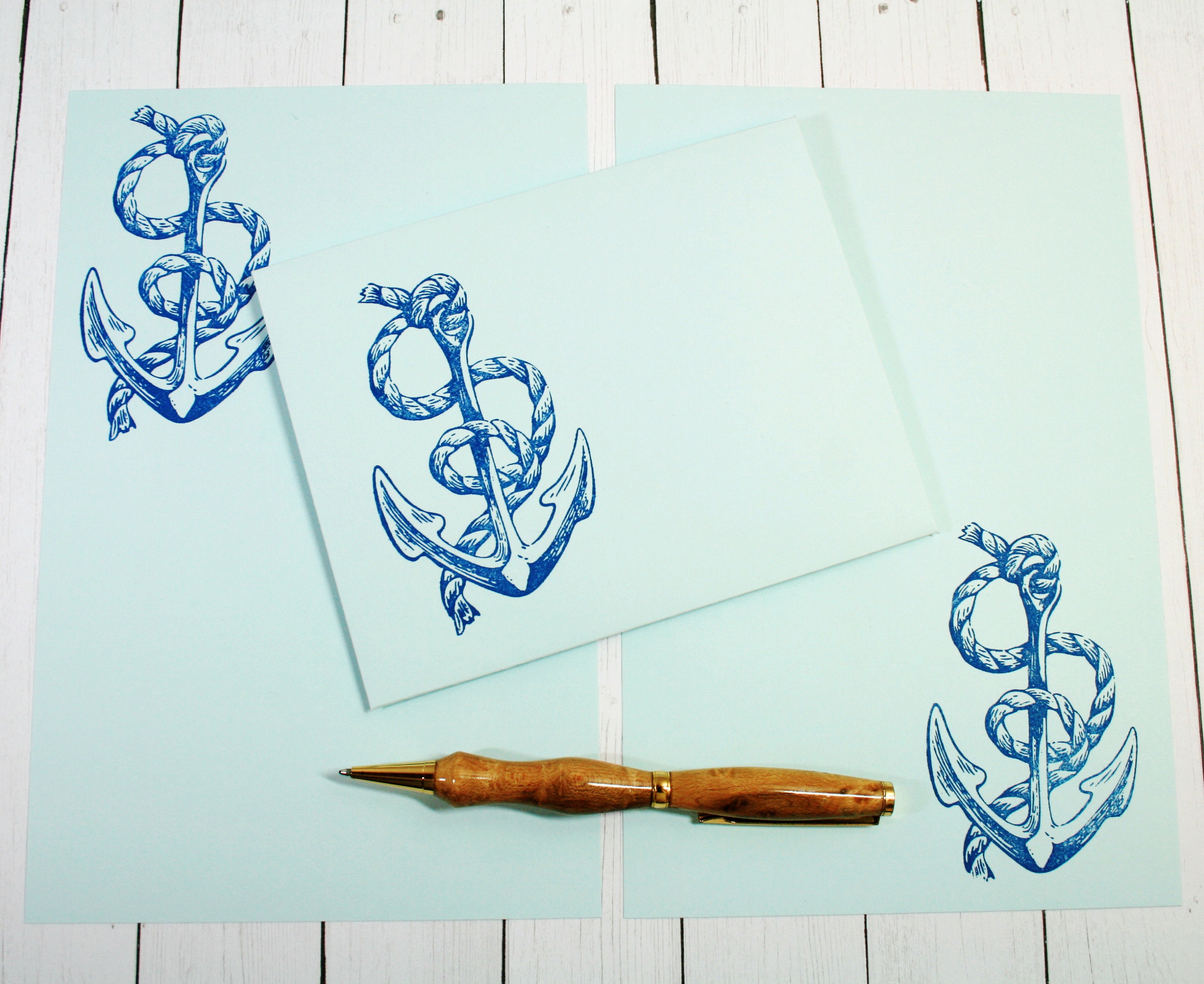 ANCHOR STATIONERY SET Sheets of Stationery and Handmade Envelope - Etsy.de