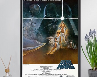 film posters 80s Original Wars 1977 Vintage Poster, Original Cast, Original Movie, star wars prints , star wars decor, movie wall decor, 80's movie posters