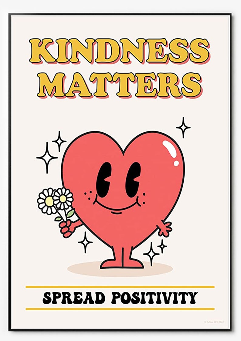 Aesthetic Posters Kindness Matters Poster Spread Positivity Etsy
