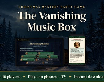 Family Christmas Mystery Party Game, 6-10 Players, Whodunit on Phones and TV