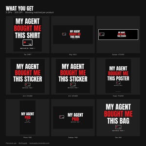 Funny AI Printable Bundle | Mug Wrap PNG, Laptop Sticker, Tshirt Design, Poster | Tech Humor Digital Download | Agent Paid