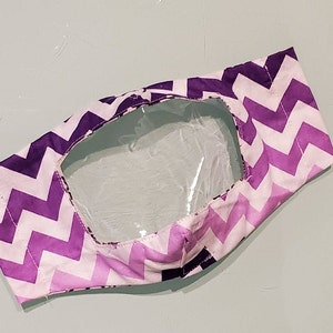 Reversible Zip Zag + Purple Flower / Smile / Expressions Mask for Hard of Hearing, Teachers, Speech Therapists, Hospitality Workers