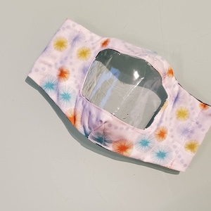 Reversible Fireworks + Blue Dot / Smile / Expressions Mask for Hard of Hearing, Teachers, Speech Therapists, Hospitality Workers