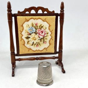 Mahogany , tapestry Fire screen