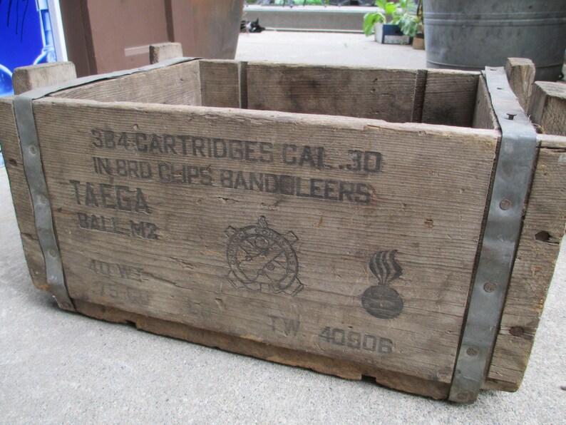 Rare Vintage WOoden Military Ammo Box Taega CAL.30 Etsy