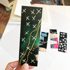 5 Pack Bookmarks, Art Gifts, Recycled Paper Bookmarks, Home Library, Book Nook Accessories