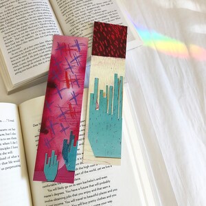2 Pack Bookmarks, Book Accessories for Cozy Home Library, Recycled Paper Bookmarks, Embellished Friend Gifts, Gifts For Book Lovers