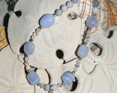 Items similar to Blue Chalcedony Sterling Silver Pendant Necklace on Etsy