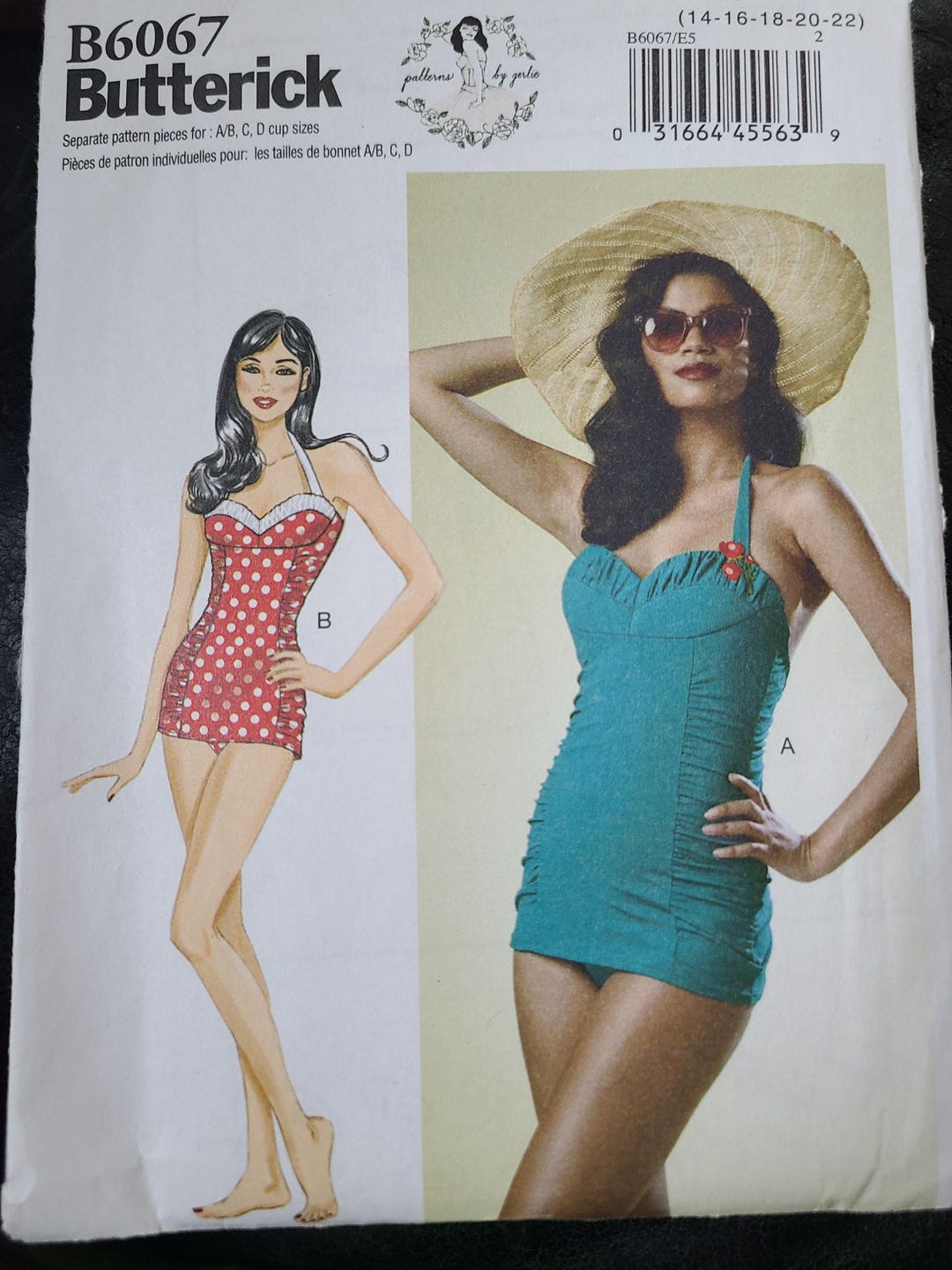 Butterick B6067 Retro Swimsuit Pattern: Misses Plus Size 14-22, Uncut ...