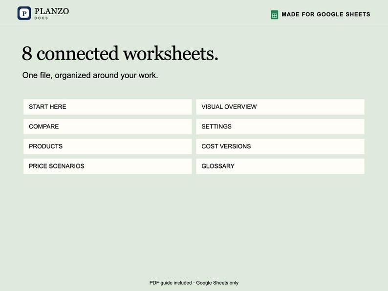 Handgjord priskalkylator för Google Sheets: Material, arbete och avgifter bild 8