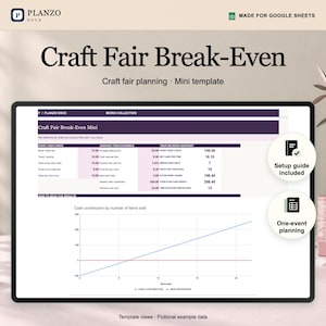 Kalkylator för break-even på hantverksmässa i Google Sheets: Monterkostnader och försäljningsmål