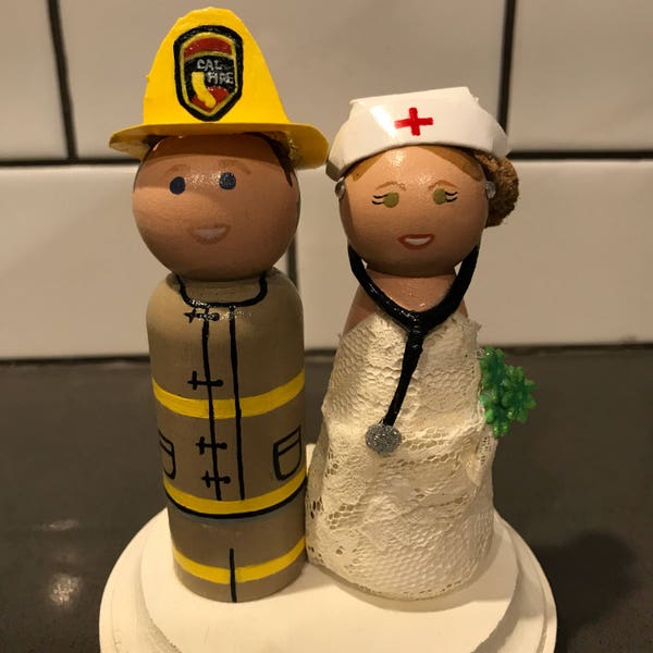 Unique Made to Order Cake Topper for Nurse and/or Firefighter or other Profession