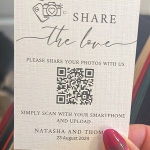 Hochzeit - Teilen Sie die Liebe, QR-Code-Fotokarte