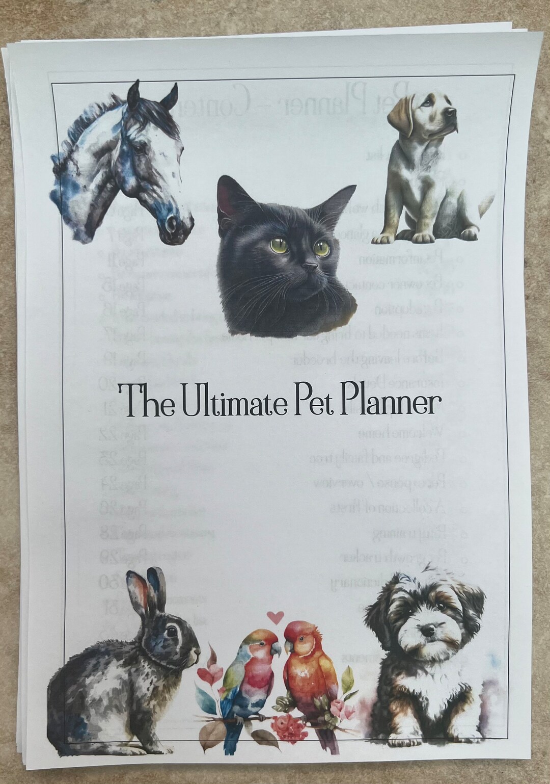 A5 Printable Pet Care Planner, Printable Pet Care Checklist, Pet Organiser. Instant Download - Etsy