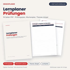 Study Planner for Exam Preparation (PDF) | Exam Plan, Backwards Planning, Weekly Study Plan, Topic Traffic Light System & Flashcards | A4 A5 Download
