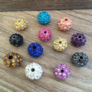 10pcs Mixed color polymer clay Shamballa Beads Rhinestone For Shamballa Bracelet