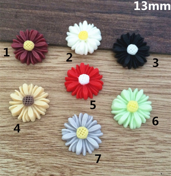 112pcs Mix colors Resin Sun Flower Flatback Appliques for Graft DIY 13mm