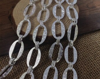 1m Bright silver  Necklace Chain For Jewelry making