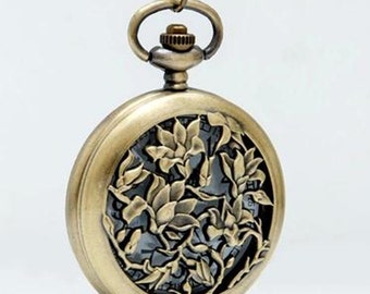 1pcs 45mmx45mm  Bronze color Christmas Gift pocket watch charms pendant PW069