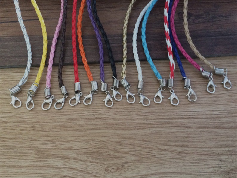 100pcs 7-9inch adjustable mixed colors braided leather cord bracelet 3.0mm image 4