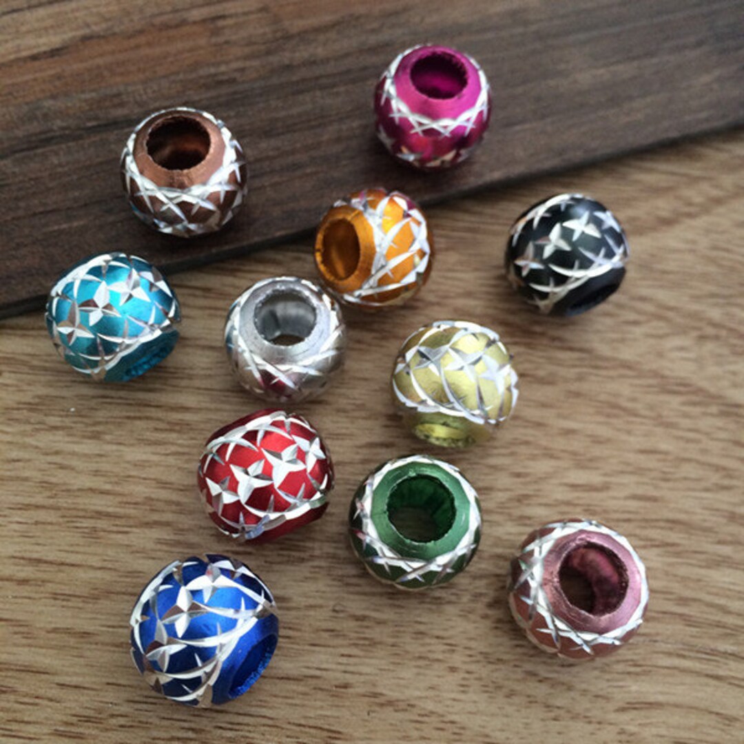 50pcs 10mm Mixed Color (x Shape Pattern ) Aluminum Beads - Etsy
