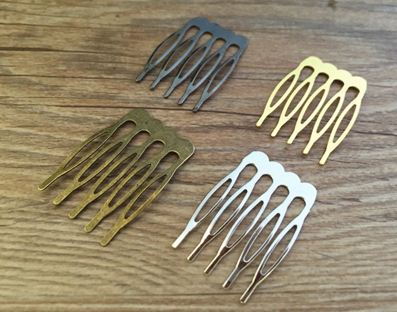 5teeth Assorted Colors Metal Hair Combs 30pieces Etsy