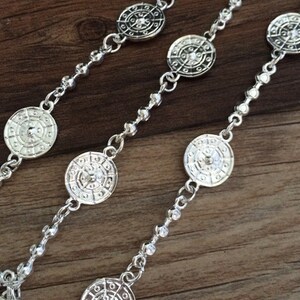 1m zilver Toon keten bloemenketting
