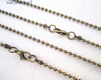 20pcs 18inch 1.2mm bronze Necklace  Ball Chain  Necklace Chain For Jewelry Making