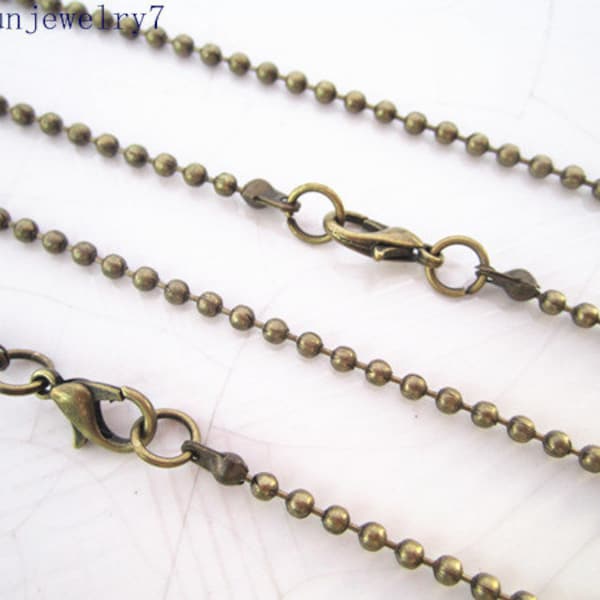 15pcs 27inch 1.2mm bronze Necklace  Ball Chain  Necklace Chain For Jewelry Making