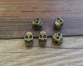 15pcs 11mmx8mmx7mm skull charm Skull beads -  Bronze  charm pendant Jewelry Findings