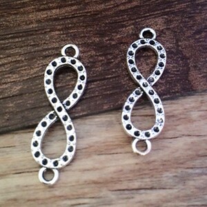 Pendentif breloque en argent antique connecteur 32 * 10mm 8 20pieces bijou