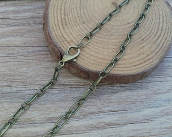 12Pcs Of 68cm 3mmx7mm Bronze color Necklace Chain With Lobster Clasp