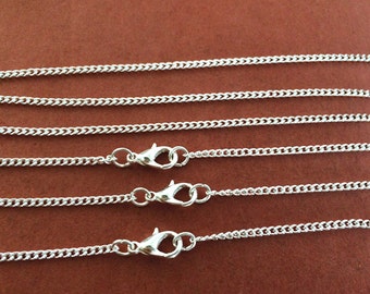 20 unids 50cm plata color collar cadena para la joyería de fabricación 2mmx3mm