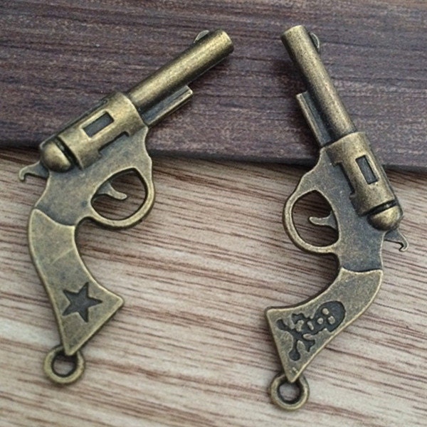 10pieces 32mmx21mm Gun Pendant Gun Charm Antique Bronze Charm Etsy UK