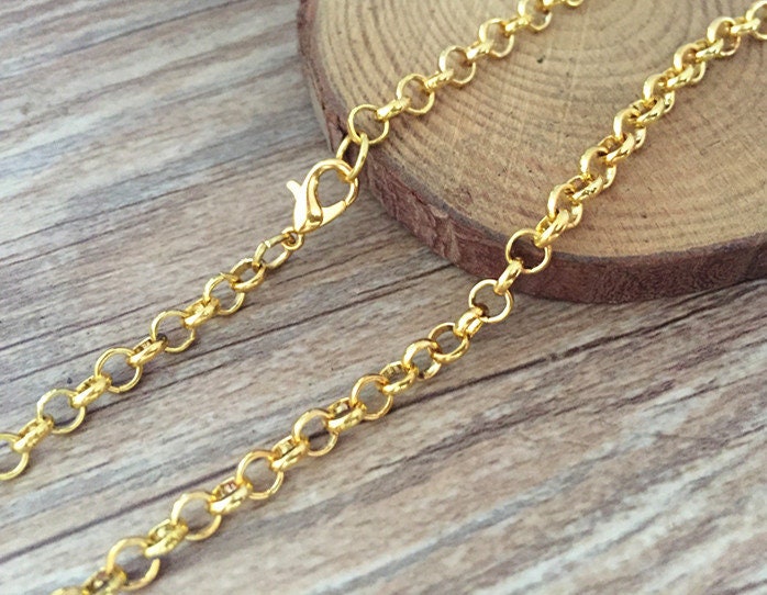 アクセサリー 5 strand long chain necklace Rope Chain 5mm 22